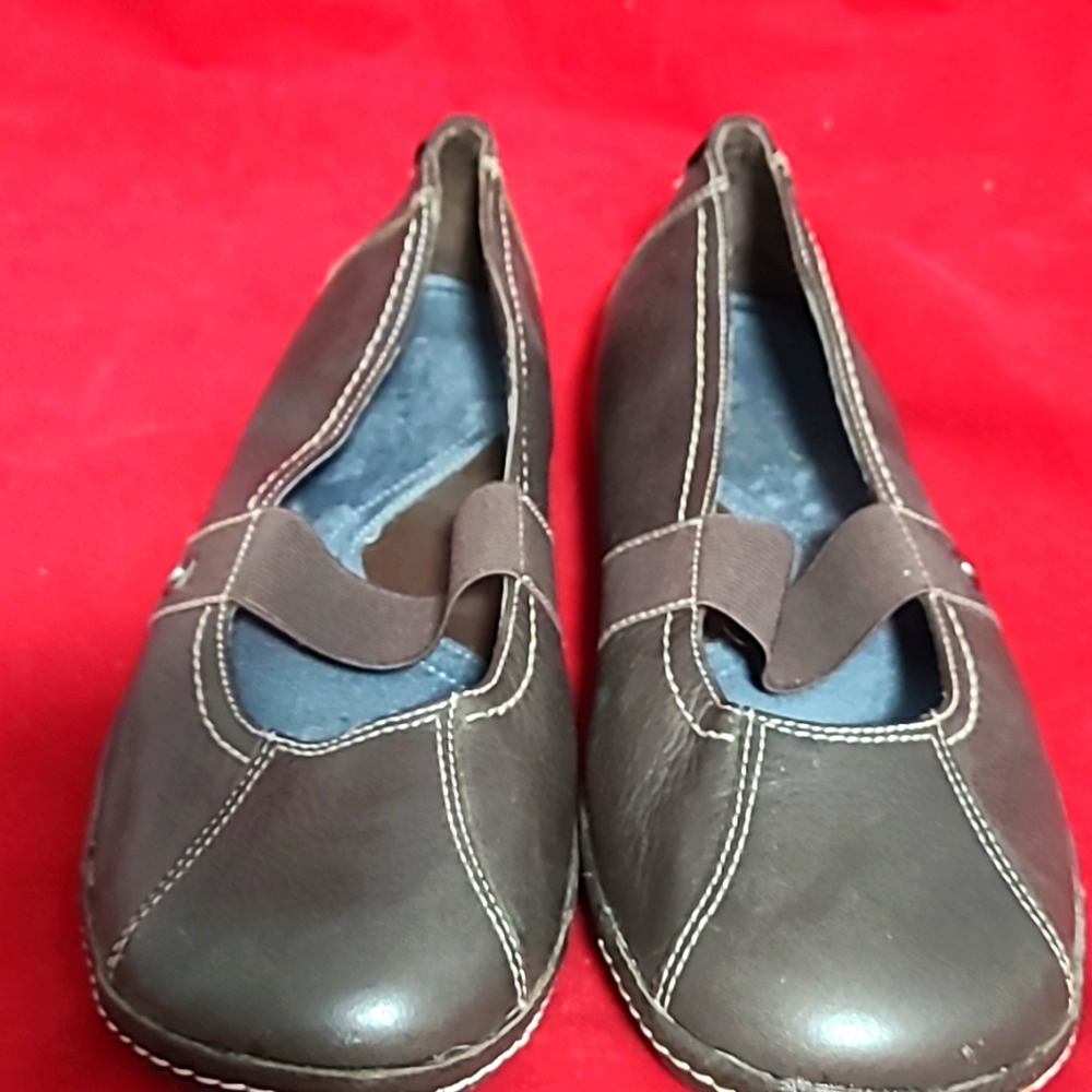Brown Leather Flats by What's What Size 7